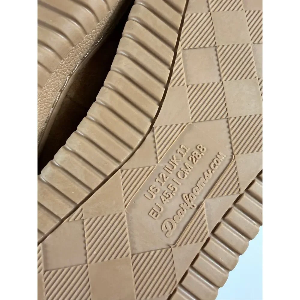 NEW Dearfoams Deluxe Genuine Suede Shearling Slippers Chestnut Size 12